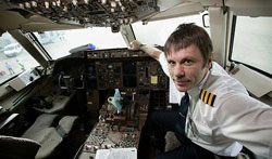Bruce Dickinson in Plane Cockpit