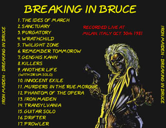 Back cover of Iron Maiden - Breaking In Bruce