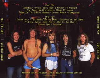 Back cover of Iron Maiden - Zwolle 84