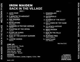 Back cover of Iron Maiden - Back In The Village