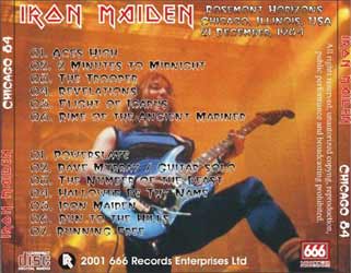 Back cover of Iron Maiden - Chicago 84