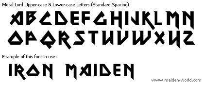 A sample of text in the Metal Lord font