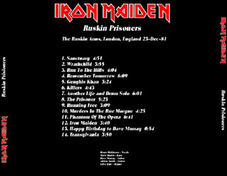 Back cover of Iron Maiden - Ruskin's Prisoners