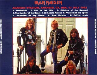 Back cover of Iron Maiden - Anaheim Stadium