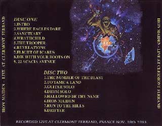 Back cover of Iron Maiden - Clermont Ferrand