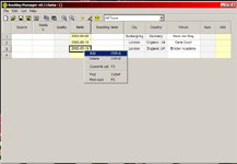 Screenshot of Bootlegs Manager 0.12 showing context menu for a bootleg in 
the list